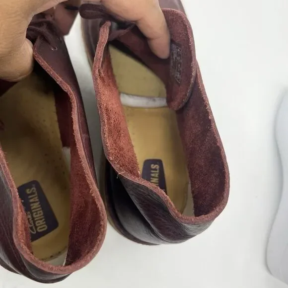 Clarks Originals Men's Desert Boot 9.5 M Burgundy Tumbled Leather 26125547 - Picture 12 of 15